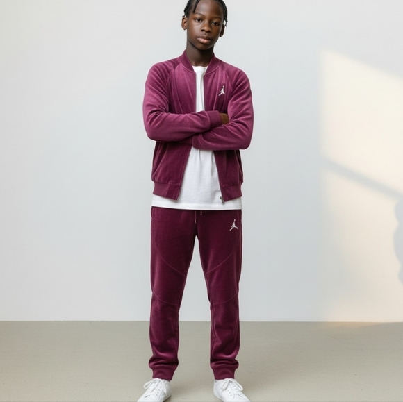 Jordan Velour Tracksuit Mens Medium Jacket \LG Pants - Picture 2 of 9